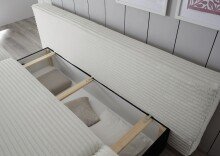 Schlafsofa >SUNNY 2 Lux.3DL Schlafs.< Liegefläche 140x210cm, in Cord silber - 212x76x101 (BxHxT)