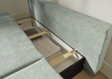 Schlafsofa >SUNNY Lux.3DL Schlafsofa< Liegefläche 140x210cm, in ice blue - 212x76x101 (BxHxT)