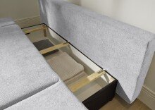 Schlafsofa >SUNNY Lux.3DL Schlafsofa< Liegefläche 140x210cm, in light grey - 212x76x101 (BxHxT)