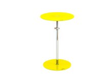 Beistelltisch >7/165-34< in Neon Gelb, Glas -...