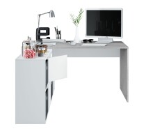 Regal-Schreibtisch >ADAPTA PLUS< 2 Türen, Fächer, in Artik Weiß / Zementgrau - 136x74x139 (BxHxT)