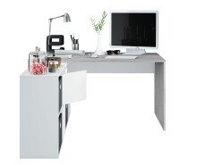 Regal-Schreibtisch >ADAPTA PLUS< 2 Türen, Fächer, in Artik Weiß / Zementgrau - 136x74x139 (BxHxT)