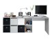 Regal-Schreibtisch >ADAPTA PLUS< 2 Türen, Fächer, in Artik Weiß / Zementgrau - 136x74x139 (BxHxT)