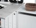 Regal-Schreibtisch >ADAPTA PLUS< 2 Türen, Fächer, in Artik Weiß / Zementgrau - 136x74x139 (BxHxT)