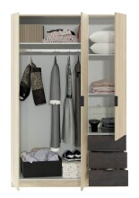 Kleiderschrank >LC-180< 3 Schubladen, Canadian...