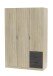 Kleiderschrank >LC-180< 3 Schubladen, Canadian Eiche Dekor / Oxid - 121x180x52 (BxHxT)