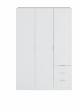 Kleiderschrank >LC-180< 3 Schübe, in Weiß - 121x180x52 (BxHxT)