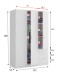 Kleiderschrank >LC-180< 3 Schübe, in Weiß - 121x180x52 (BxHxT)