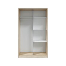 Schwebetürenschrank >TOP< in Canadian Eiche Dekor /Artik Weiß - 120x200x50 (BxHxT)