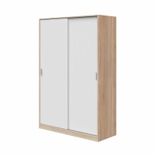 Schwebetürenschrank >TOP< in Canadian Eiche Dekor /Artik Weiß - 120x200x50 (BxHxT)