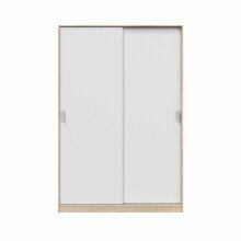 Schwebetürenschrank >TOP< in Canadian Eiche Dekor /Artik Weiß - 120x200x50 (BxHxT)