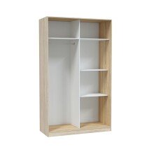 Schwebetürenschrank >TOP< in Canadian Eiche Dekor /Artik Weiß - 120x200x50 (BxHxT)