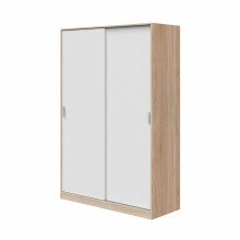 Schwebetürenschrank >TOP< in Canadian Eiche Dekor /Artik Weiß - 120x200x50 (BxHxT)