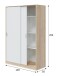 Schwebetürenschrank >TOP< in Canadian Eiche Dekor /Artik Weiß - 120x200x50 (BxHxT)