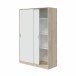 Schwebetürenschrank >TOP< in Canadian Eiche Dekor /Artik Weiß - 120x200x50 (BxHxT)