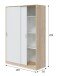 Schwebetürenschrank >TOP< in Canadian Eiche Dekor /Artik Weiß - 120x200x50 (BxHxT)