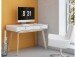 Schreibtisch >Janne< 2 Schubladen, in Weiß und Eiche - 120x79x50cm (BxHxT)