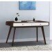 Schreibtisch >Janne< 2 Schubladen, in Walnuss braun und weiss - 120x79x50cm (BxHxT)
