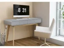 Schreibtisch >Janne< 2 Schubladen, in Grau -...