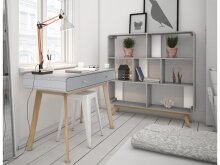 Schreibtisch >Janne< 2 Schubladen, in Grau - 120x79x50cm (BxHxT)
