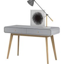 Schreibtisch >Janne< 2 Schubladen, in Grau - 120x79x50cm (BxHxT)