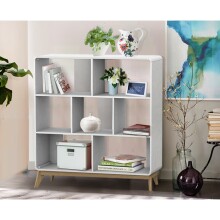 Bücherregal >Janne< in Weiß - 122x126x29cm (BxHxT)