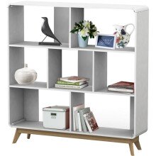 Bücherregal >Janne< in Weiß - 122x126x29cm (BxHxT)
