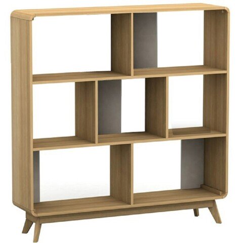 Bücherregal >Janne< in Natur - 122x126x29cm (BxHxT)