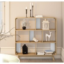Bücherregal >Janne< in Natur - 122x126x29cm (BxHxT)