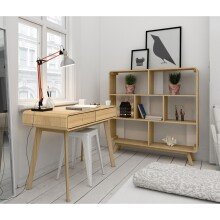 Bücherregal >Janne< in Natur - 122x126x29cm (BxHxT)