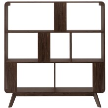 Bücherregal >Janne< in Braun - 122x126x29cm (BxHxT)