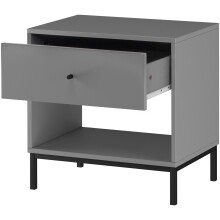 Nachtkommode >Lykke< in Grau - 50x50x35cm (BxHxT)