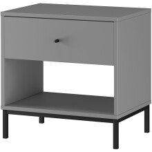 Nachtkommode >Lykke< in Grau - 50x50x35cm (BxHxT)