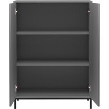 Highboard >Lykke< in Grau - 80x110x35cm (BxHxT)