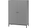 Highboard >Lykke< in Grau - 80x110x35cm (BxHxT)