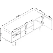 Lowboard >Oskar< in Natur - 140x53x39cm (BxHxT)