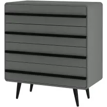 Kommode >Oskar< in Grau - 80x88x39cm (BxHxT)
