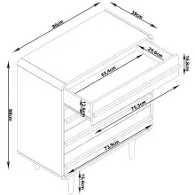 Kommode >Oskar< in Grau - 80x88x39cm (BxHxT)
