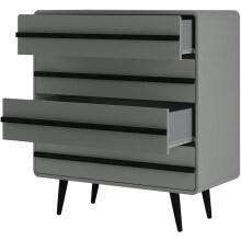 Kommode >Oskar< in Grau - 80x88x39cm (BxHxT)