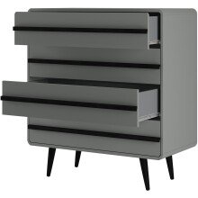 Kommode >Oskar< in Grau - 80x88x39cm (BxHxT)