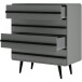 Kommode >Oskar< in Grau - 80x88x39cm (BxHxT)