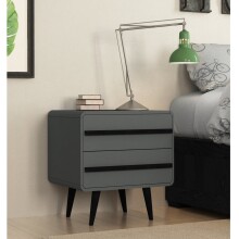 Nachtkommode >Oskar< in Grau - 51x54x39cm (BxHxT)