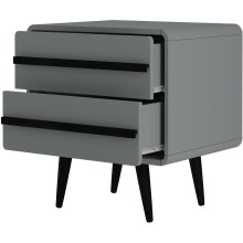 Nachtkommode >Oskar< in Grau - 51x54x39cm (BxHxT)