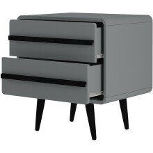 Nachtkommode >Oskar< in Grau - 51x54x39cm (BxHxT)