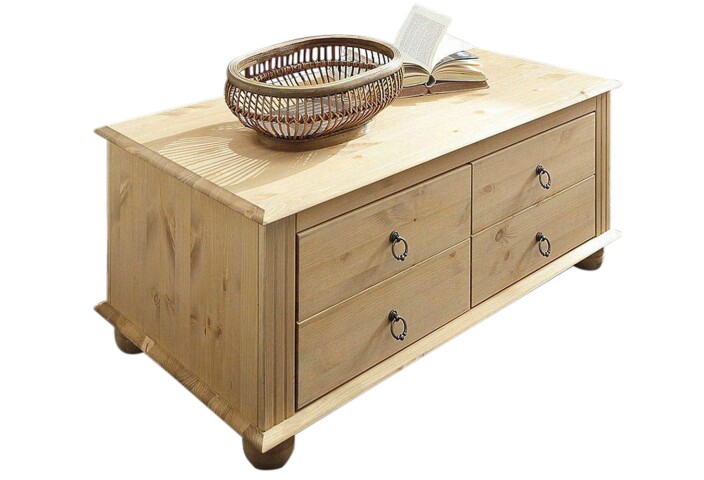 Couchtisch >Jørgen< in Natur, Kiefer - 100x40x50cm (BxHxT)