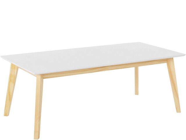 Couchtisch >Aksel< in Weiß, MDF/Kiefer - 120x44x60cm (BxHxT)