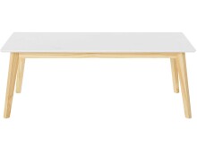 Couchtisch >Aksel< in Weiß, MDF/Kiefer - 120x44x60cm (BxHxT)