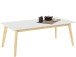 Couchtisch >Aksel< in Weiß, MDF/Kiefer - 120x44x60cm (BxHxT)