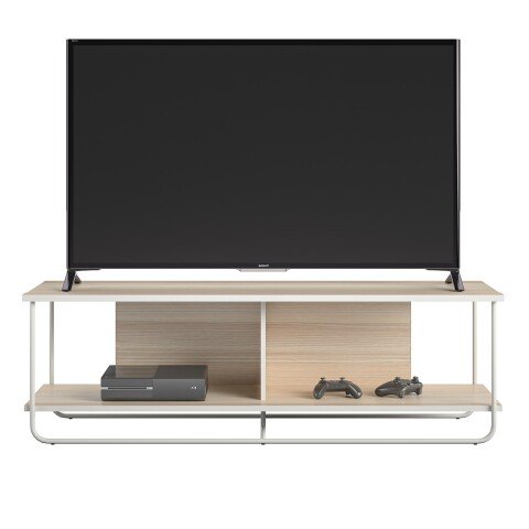 TV-Bank >Dagny< in Natur, Metall/Platten/Pulverbeschichtung - 151x47x49 (BxHxT)