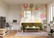 TV-Bank >Dagny< in Natur, Metall/Platten/Pulverbeschichtung - 151x47x49 (BxHxT)